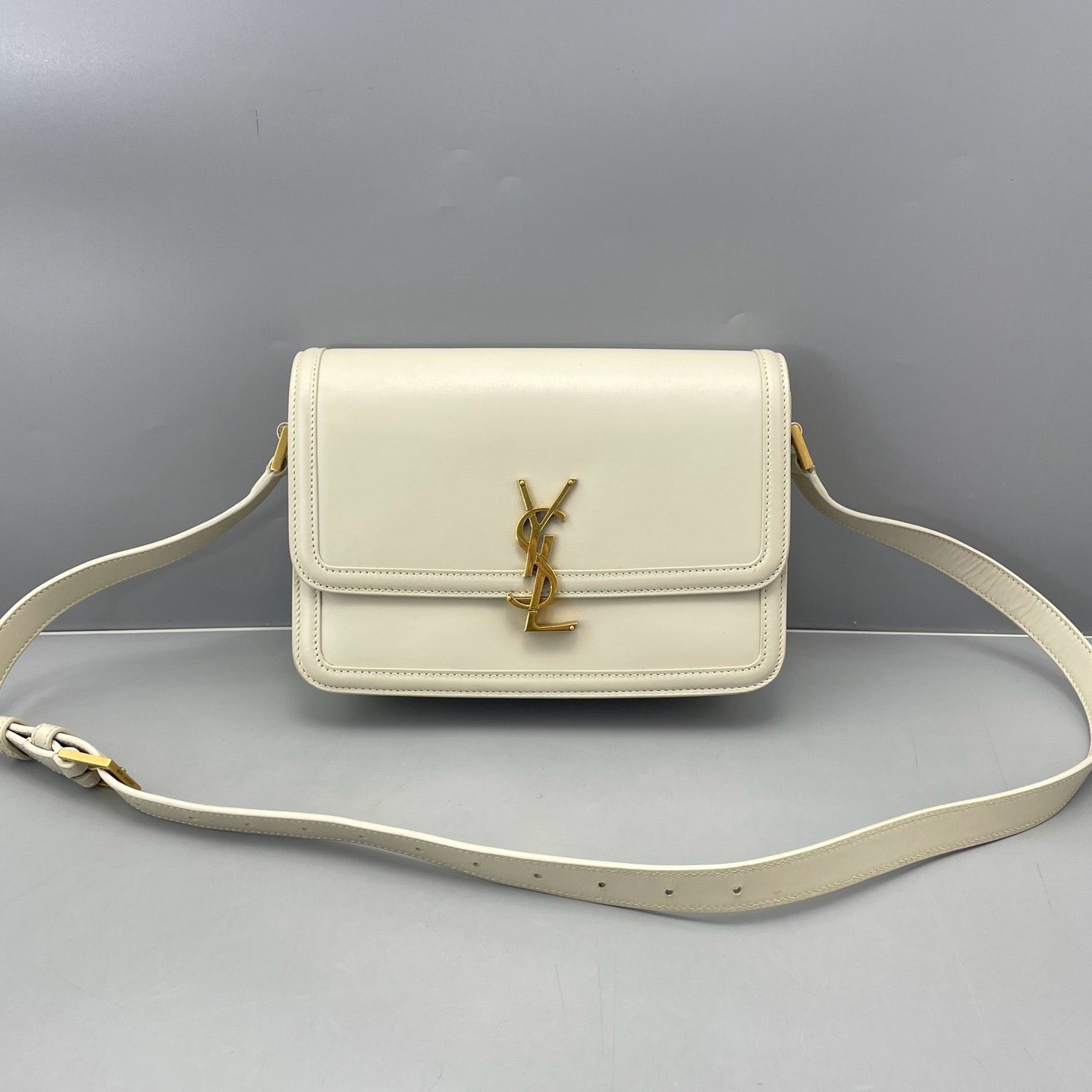 Saint Laurent - Solferino Box Bag - Leather - White - (small)