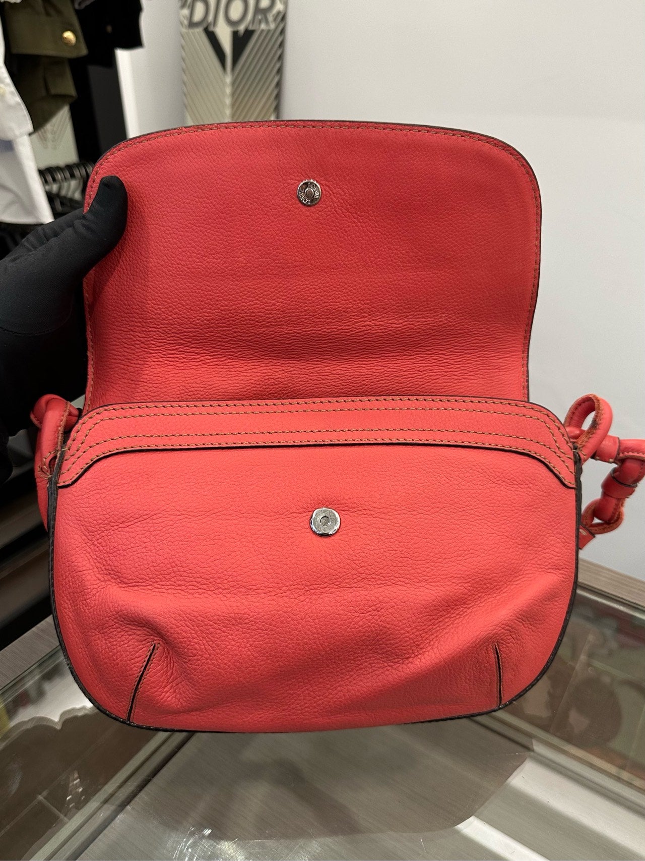 Loewe - Woven Strap Flap Shoulder Bag - Leather - Red - (Small)