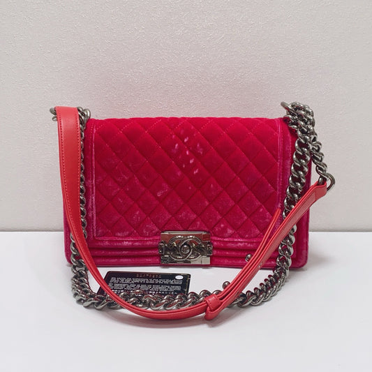 Chanel - Le Boy - Velvet - Pink - (Medium)