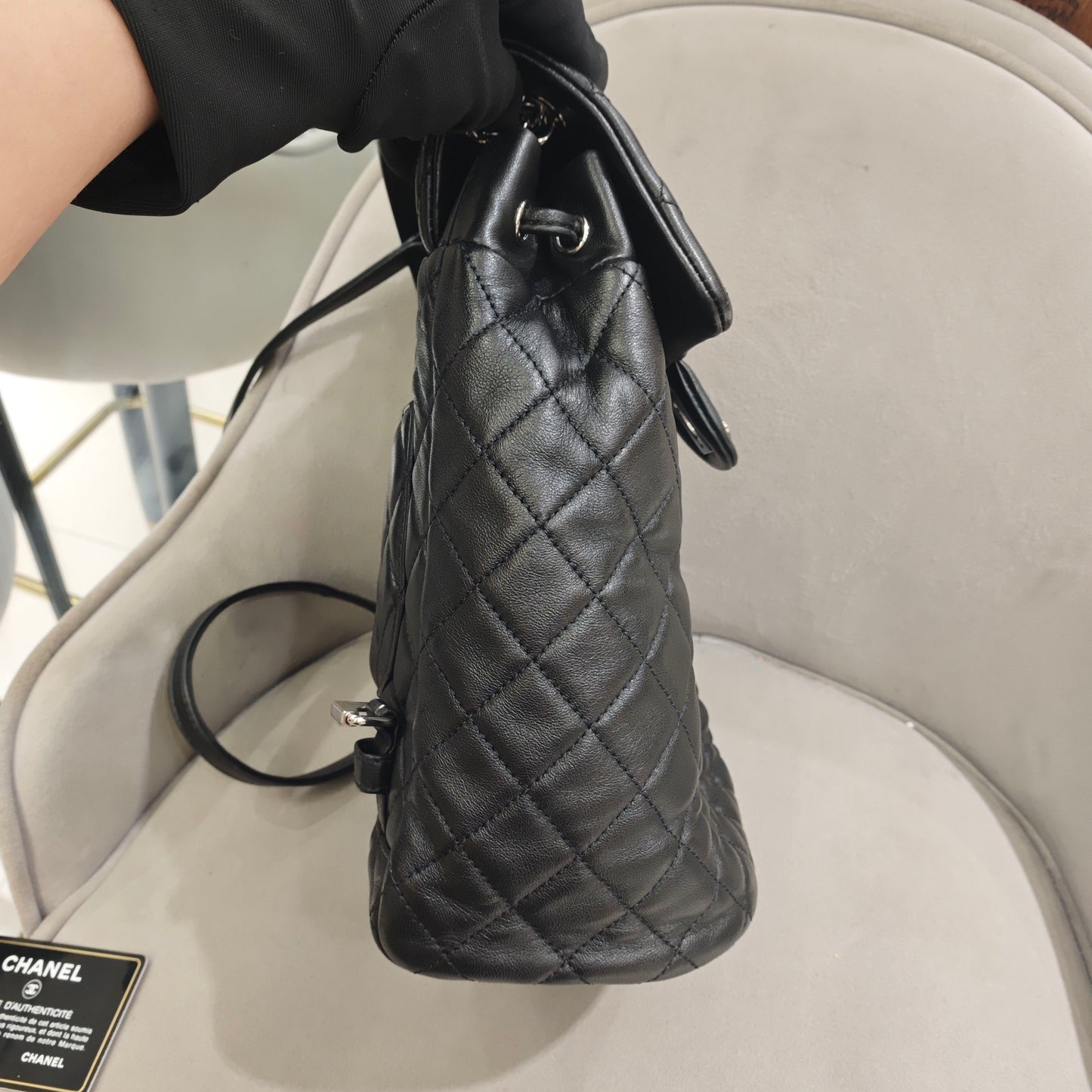 Chanel - Salzburg Backpack - Lambskin leather - Black with Silver-Tone Hardware - (Small)