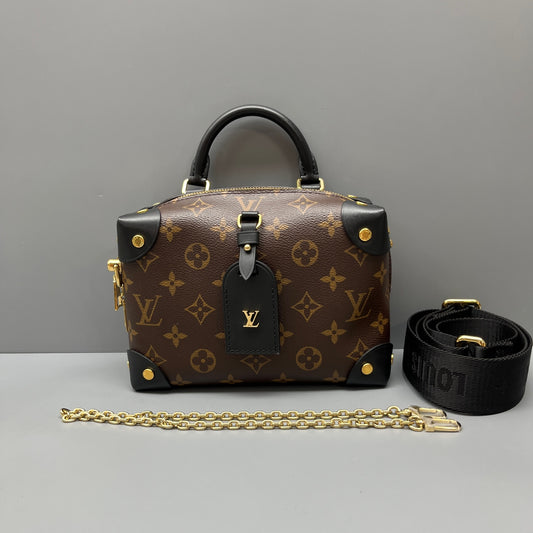 Louis Vuitton - Petite Malle Souple - Monogram coated canvas and leather - Brown with Black trim and Gold-tone Hardware - (small)
