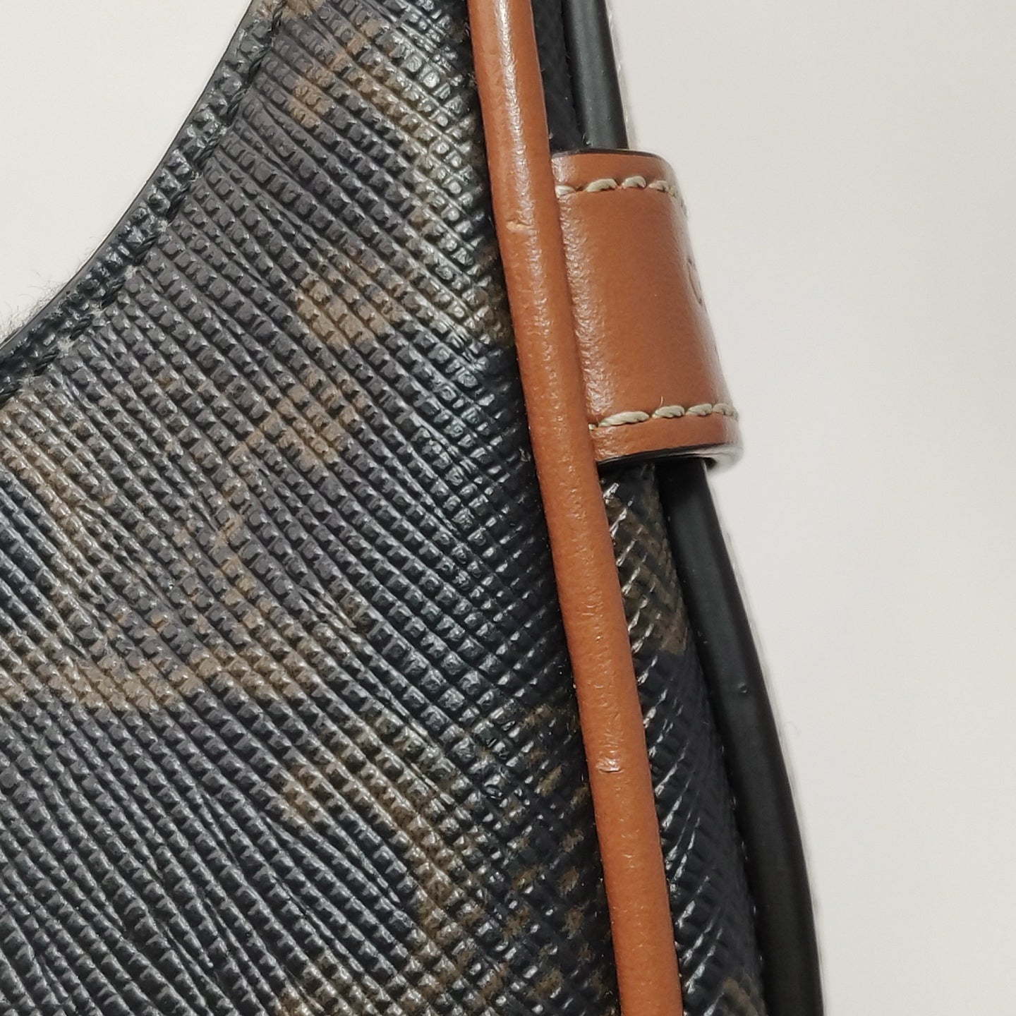 Celine - AVA Triomphe Canvas Handbag - Triomphe Canvas with calfskin leather trim - Brown - (Small)