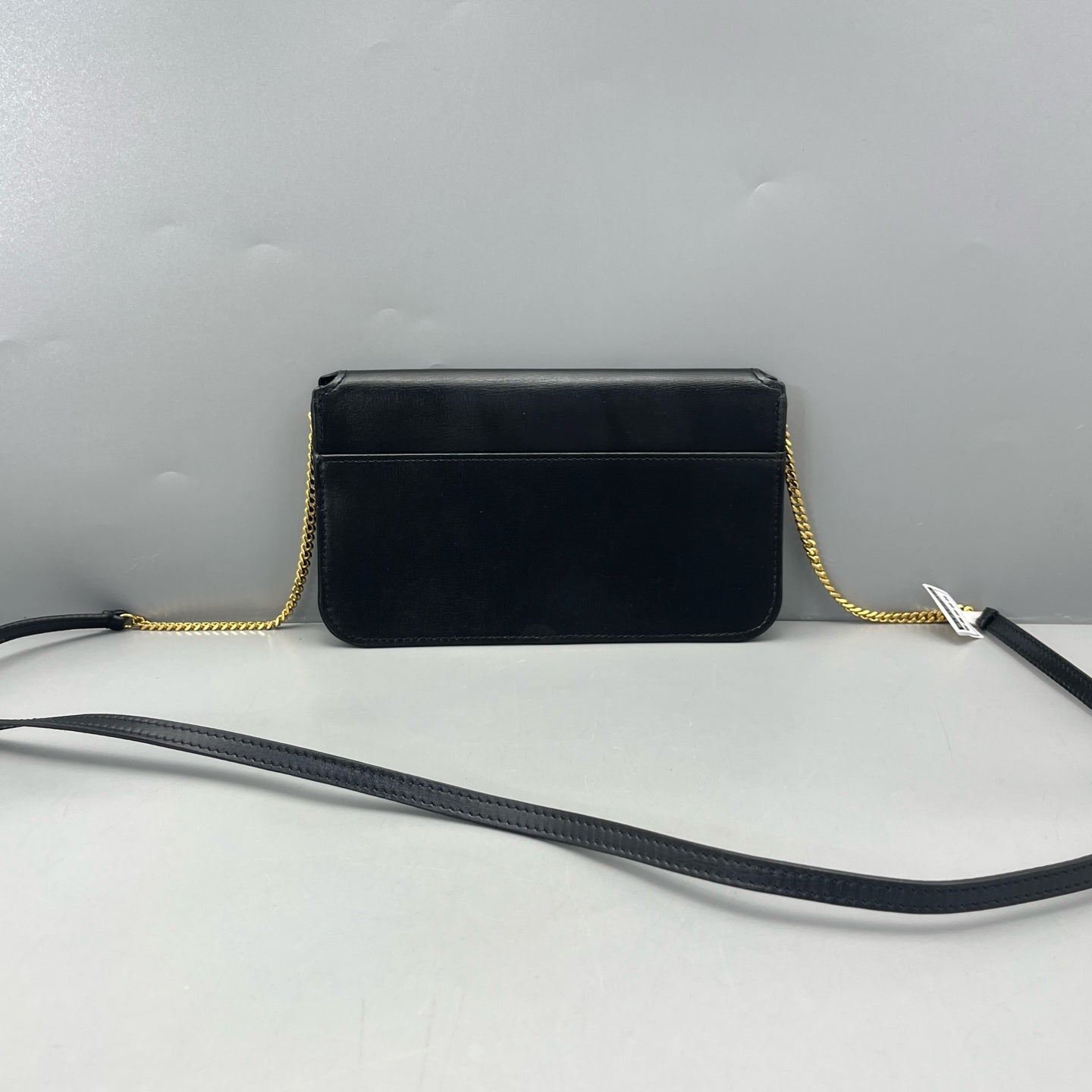 Saint Laurent - Monogram Phone Holder on Chain - Grained leather - Black - (mini)