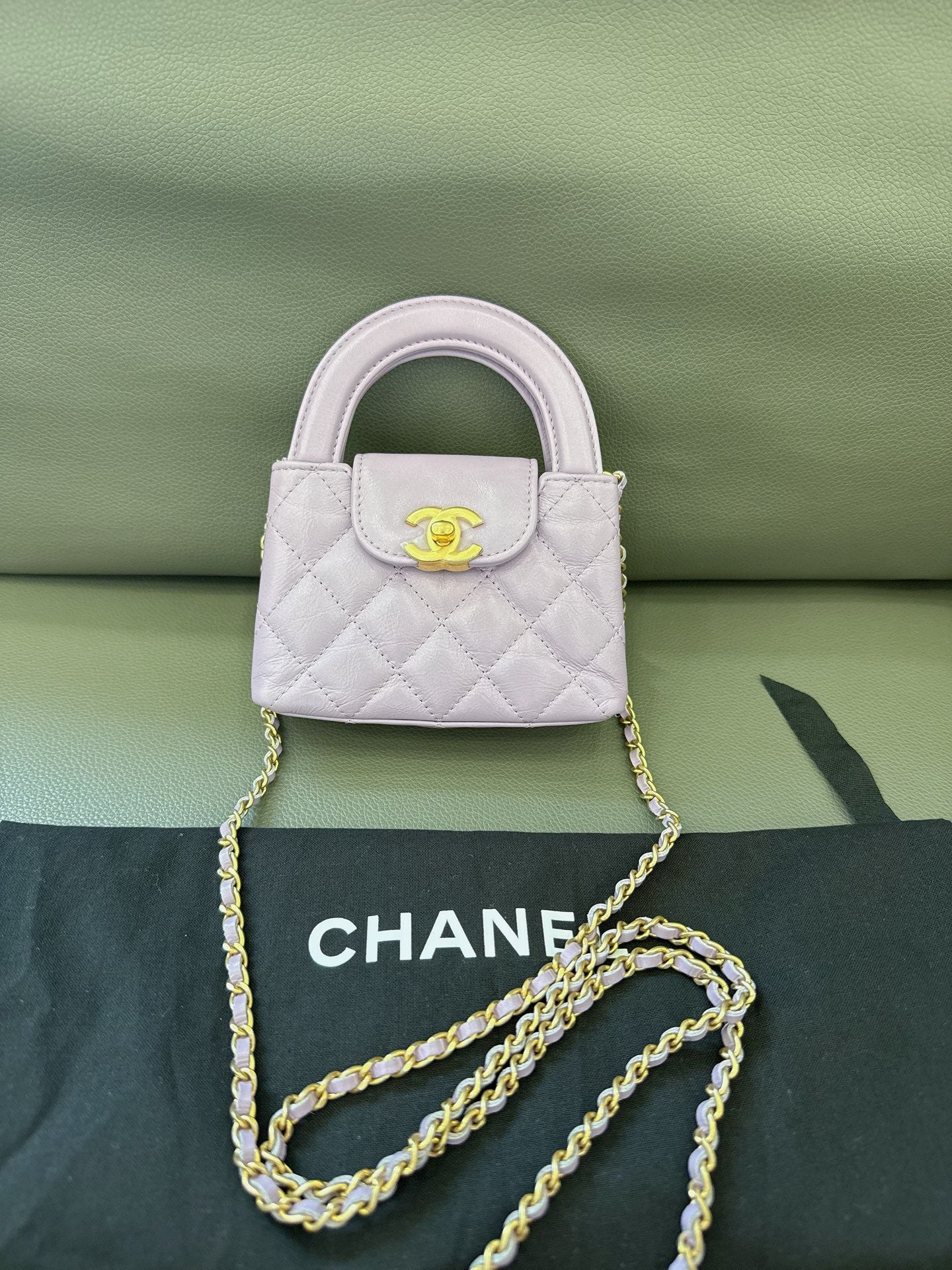 Chanel - 24P Kelly Nano Mini Flap Bag - Lambskin leather - Lavender Purple - (mini)