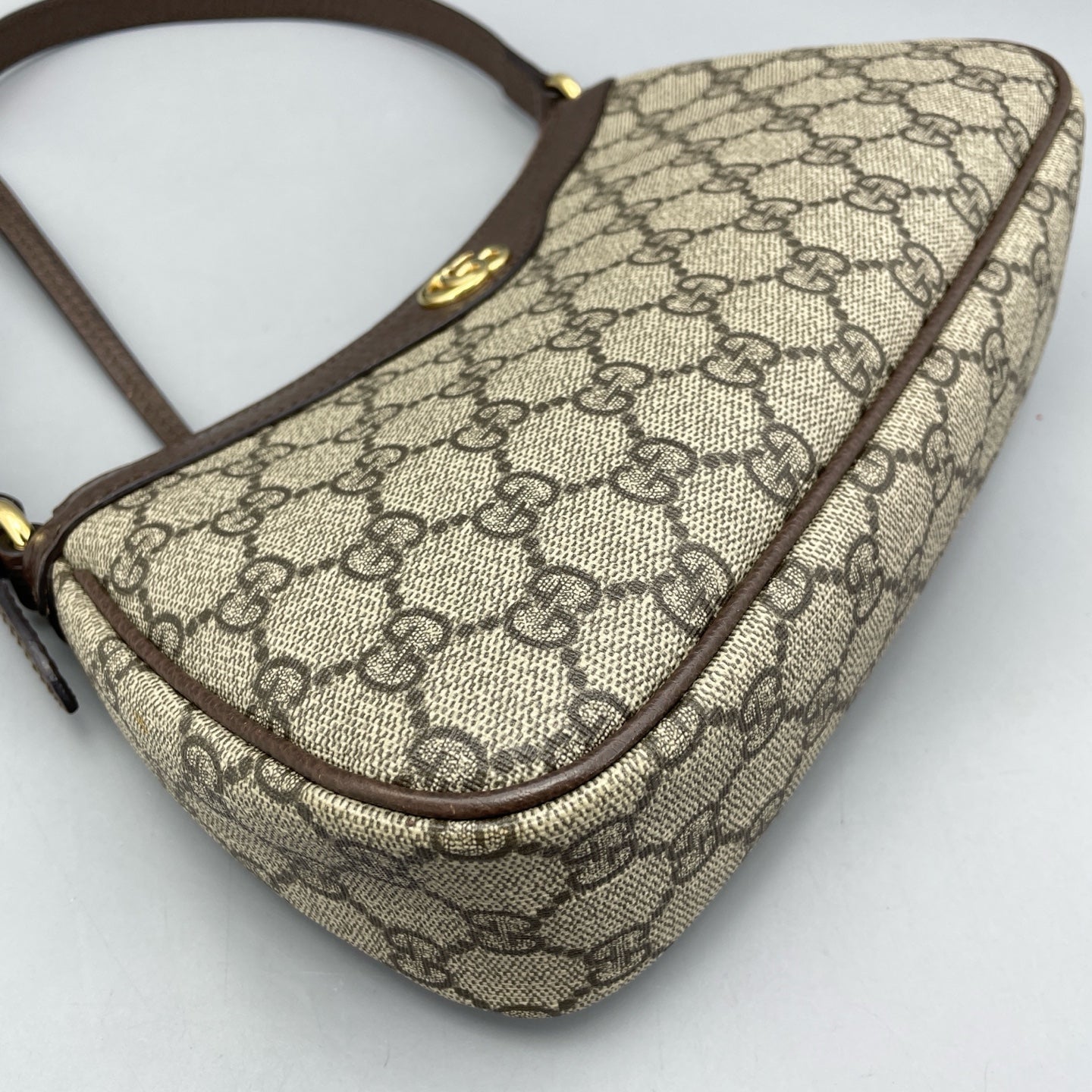 Gucci - Ophidia Shoulder Bag - GG Supreme canvas with leather trim - Beige and Brown with Gold-Tone Hardware - (mini)