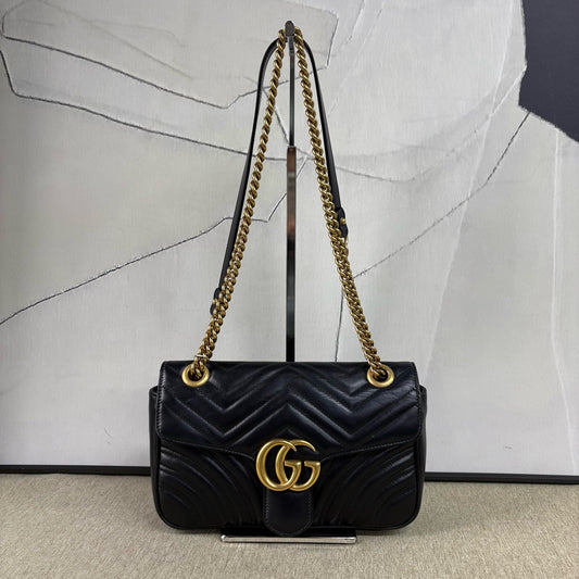 Gucci - Marmont Matelassé Shoulder Bag - Leather - Black - (small)