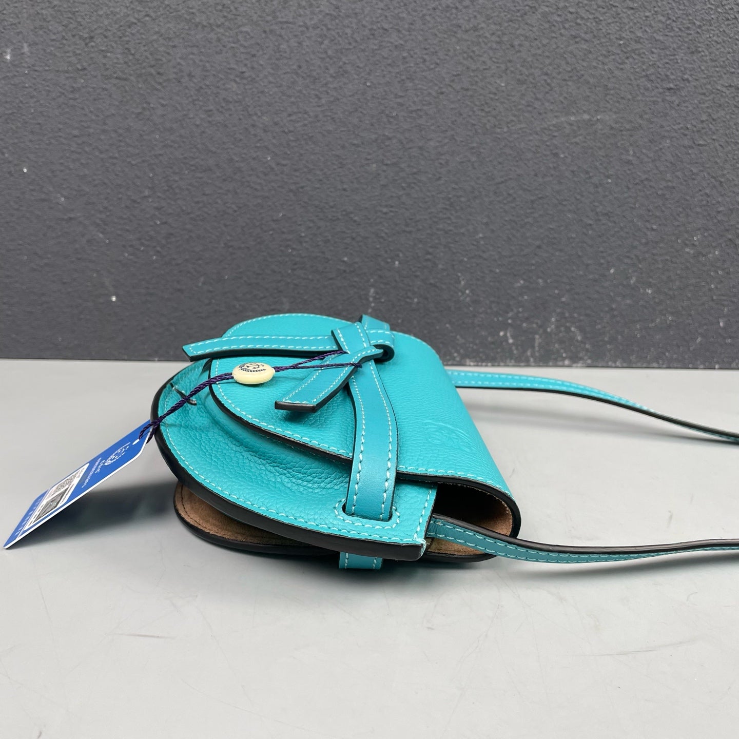 Loewe - Gate Mini Saddle Bag - Grained leather - Lake Blue - (mini)