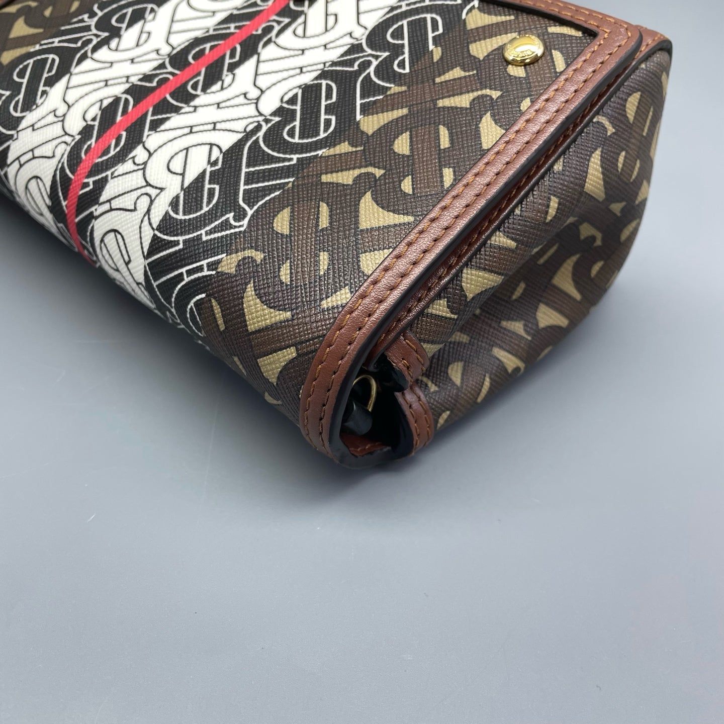 Burberry - TB Monogram Flap Shoulder Bag - Coated Canvas with Leather trim - Multicolour - (small)