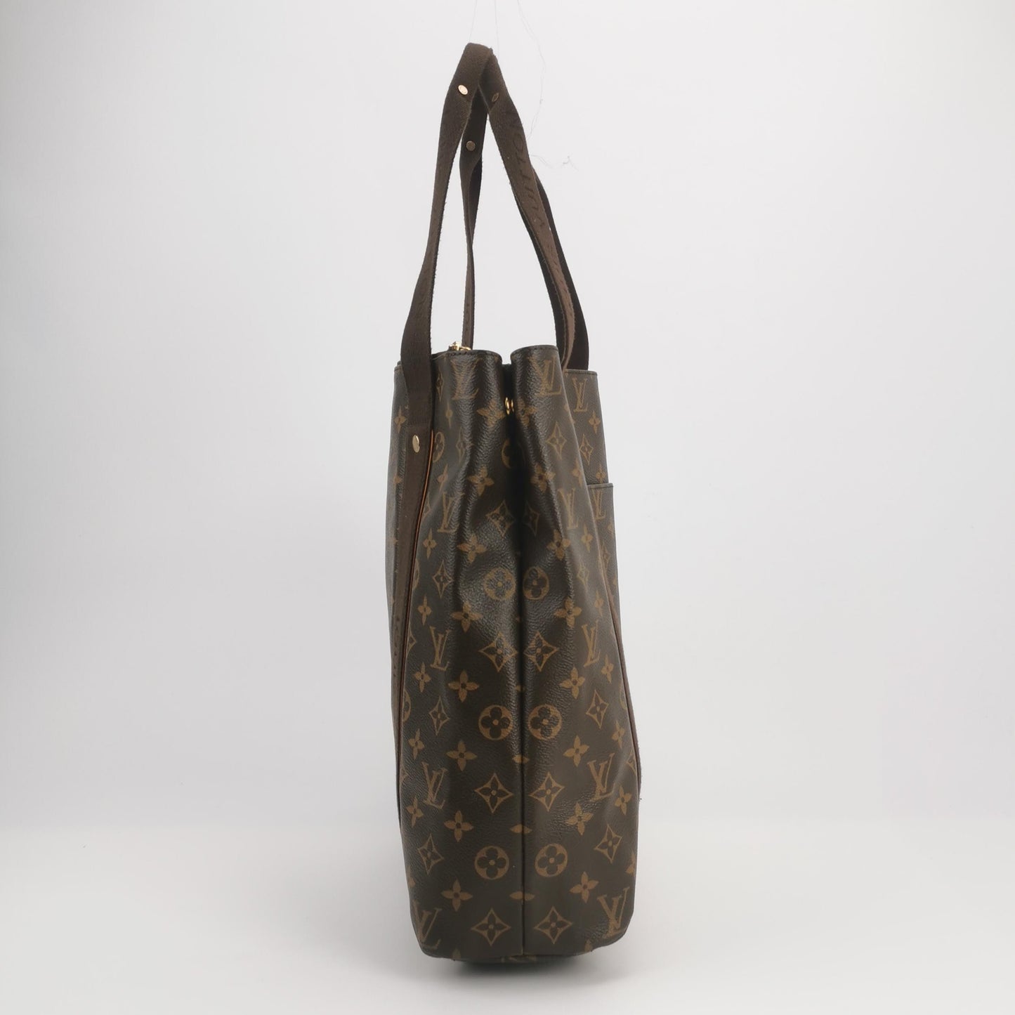 Louis Vuitton - Monogram Canvas Vertical Tote - Monogram coated canvas with natural cowhide leather trim and textile straps - Brown - (Medium)