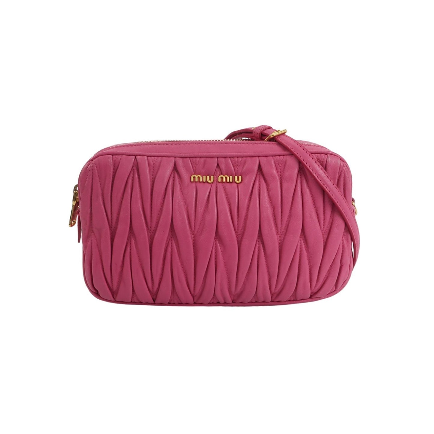 Miu Miu - Matelassé Camera Bag - Lambskin leather - Pink - (mini)
