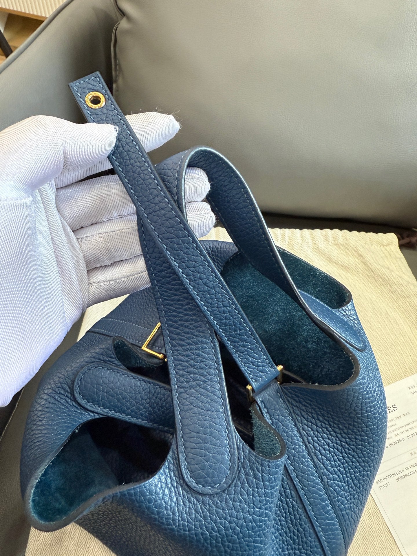 Hermès - Picotin Lock 18 - Clemence leather - Deep Blue with Gold-Tone Hardware - (mini)