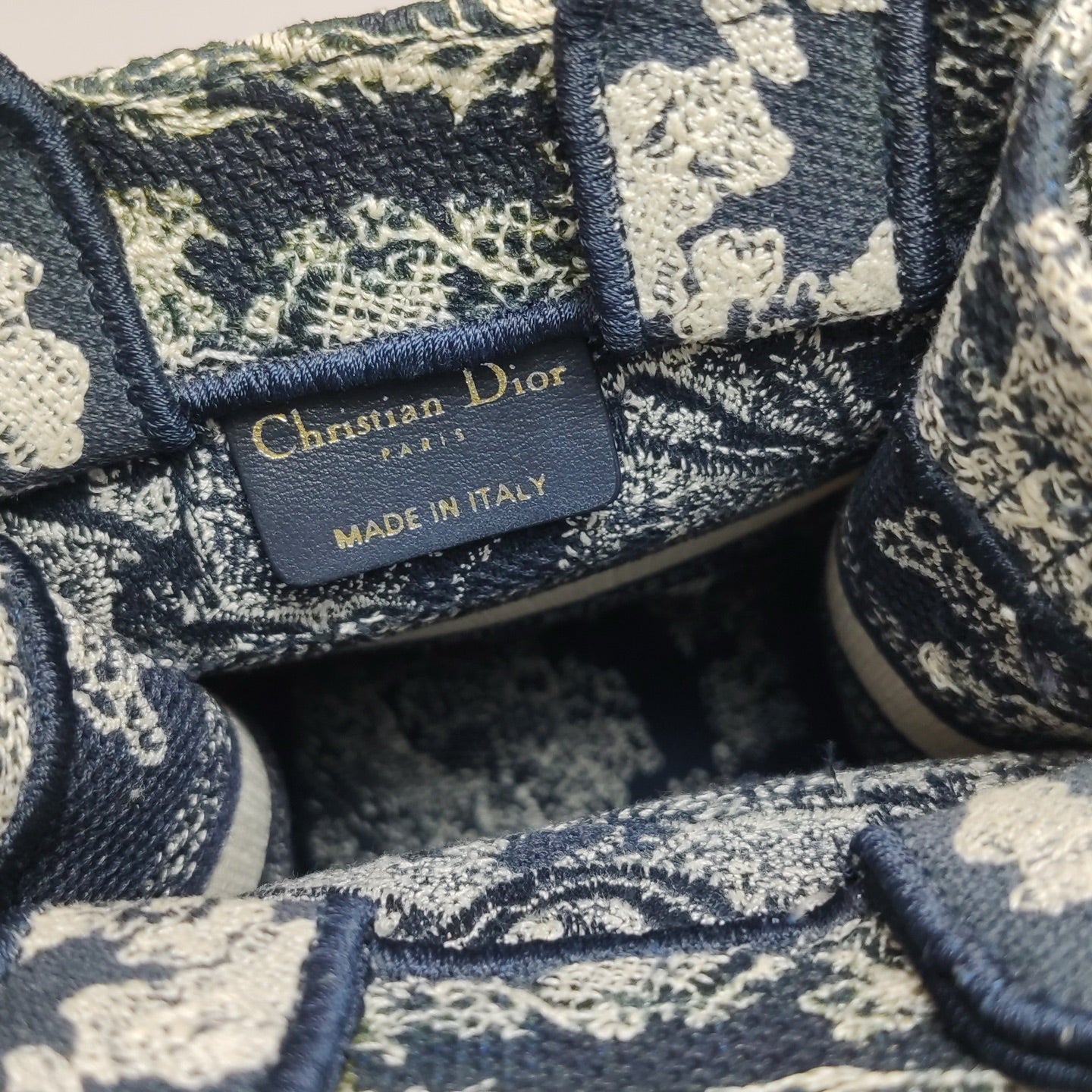Dior - Mini Book Tote Reverse Toile de Jouy - Embroidered canvas - Blue - (mini)