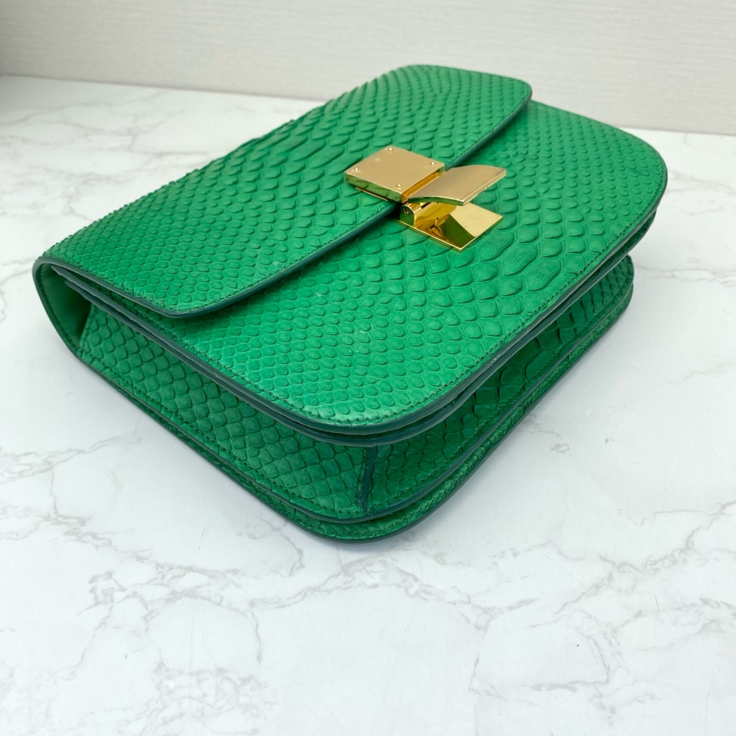 Celine - Classic Box - Exotic leathers - Python - Green - (small)