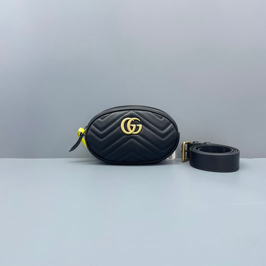 Gucci - Marmont Belt Bag - Matelassé leather - Black - (mini)