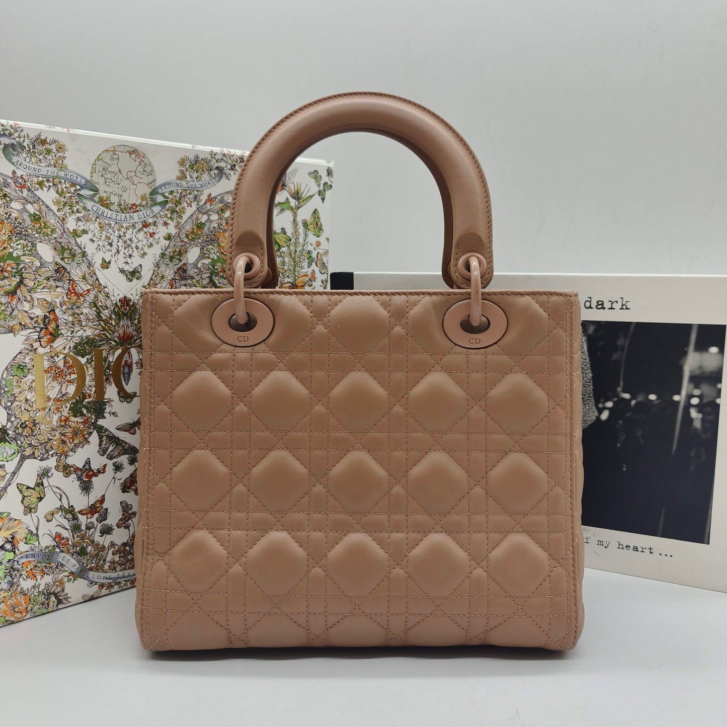 Dior - Lady Dior - Lambskin leather - Nude Pink - (Medium)