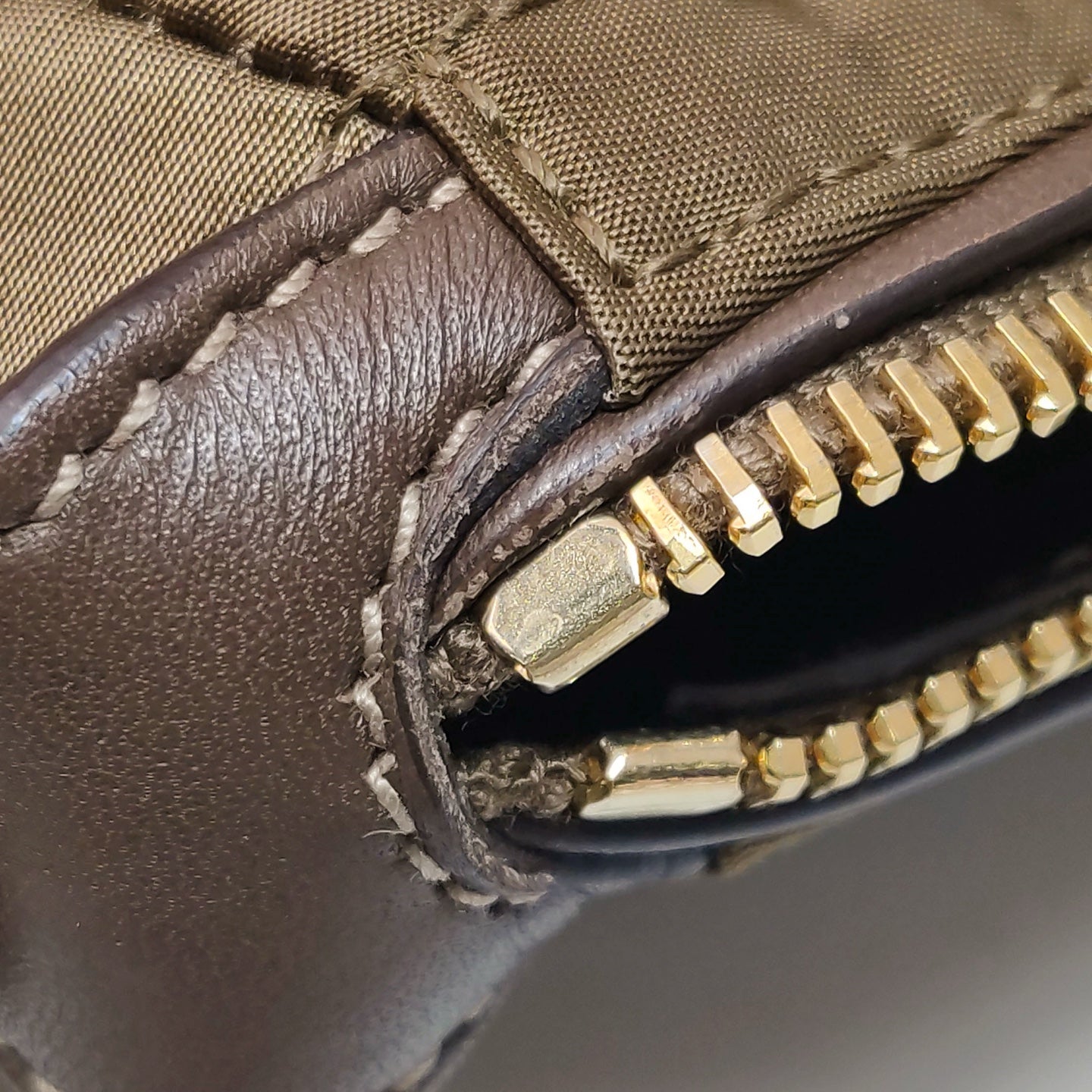 Prada - 1BA841-QXO-F0002 - Nylon - Olive Green with Brown Accents - (Medium)