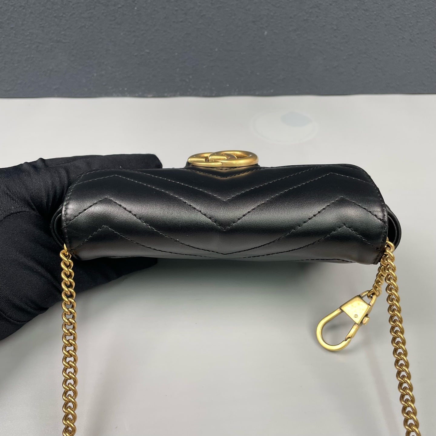 Gucci - GG Marmont Mini Chain Bag - Leather - Black - (mini)