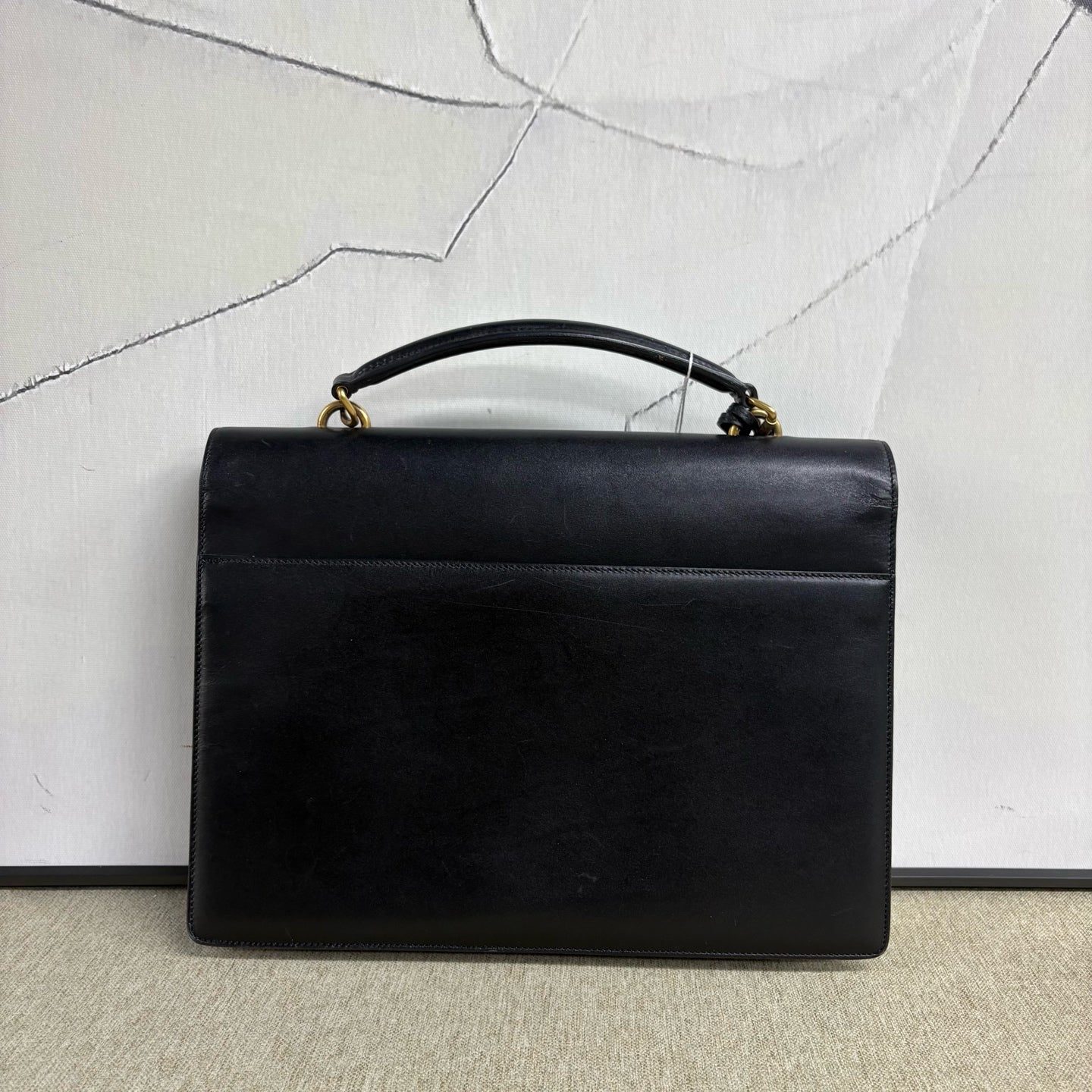 Saint Laurent - High School Satchel - Cowhide leather - Black - (large)