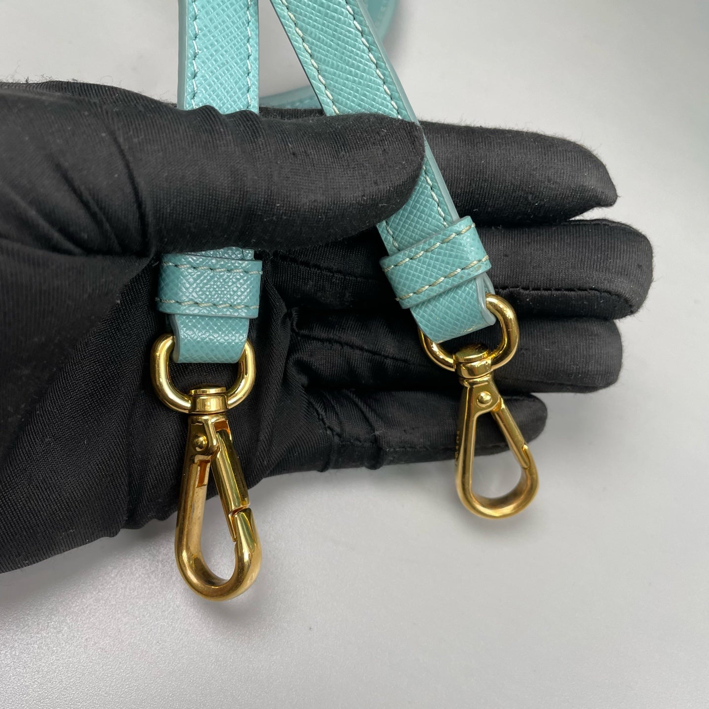 Prada - Saffiano Lux Boston Bag - Saffiano leather - Aqua Blue - (medium)