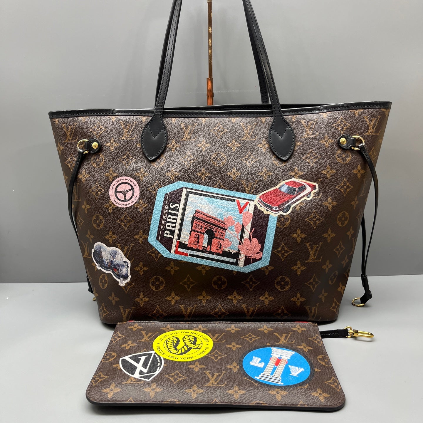 Louis Vuitton - Neverfull MM Monogram Patches - Monogram coated canvas with leather trim - Brown, Multicolour, Black, Red - (Medium)