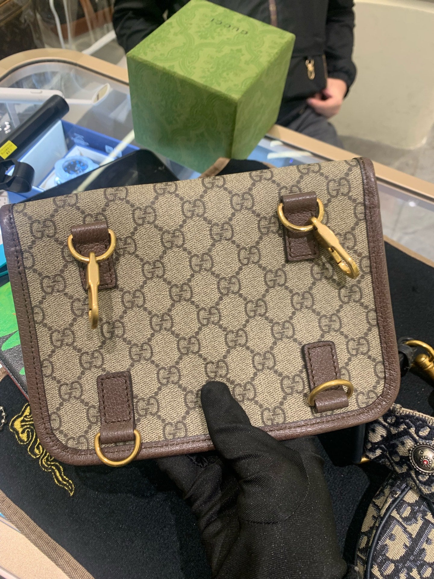 Gucci - Neo Vintage Messenger/Belt Bag - GG Supreme coated canvas with leather trim - Ebony Brown - (small)