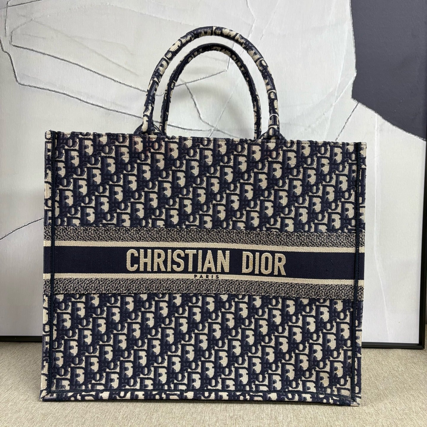 Dior - Book Tote - Embroidered canvas - Blue - (Large)