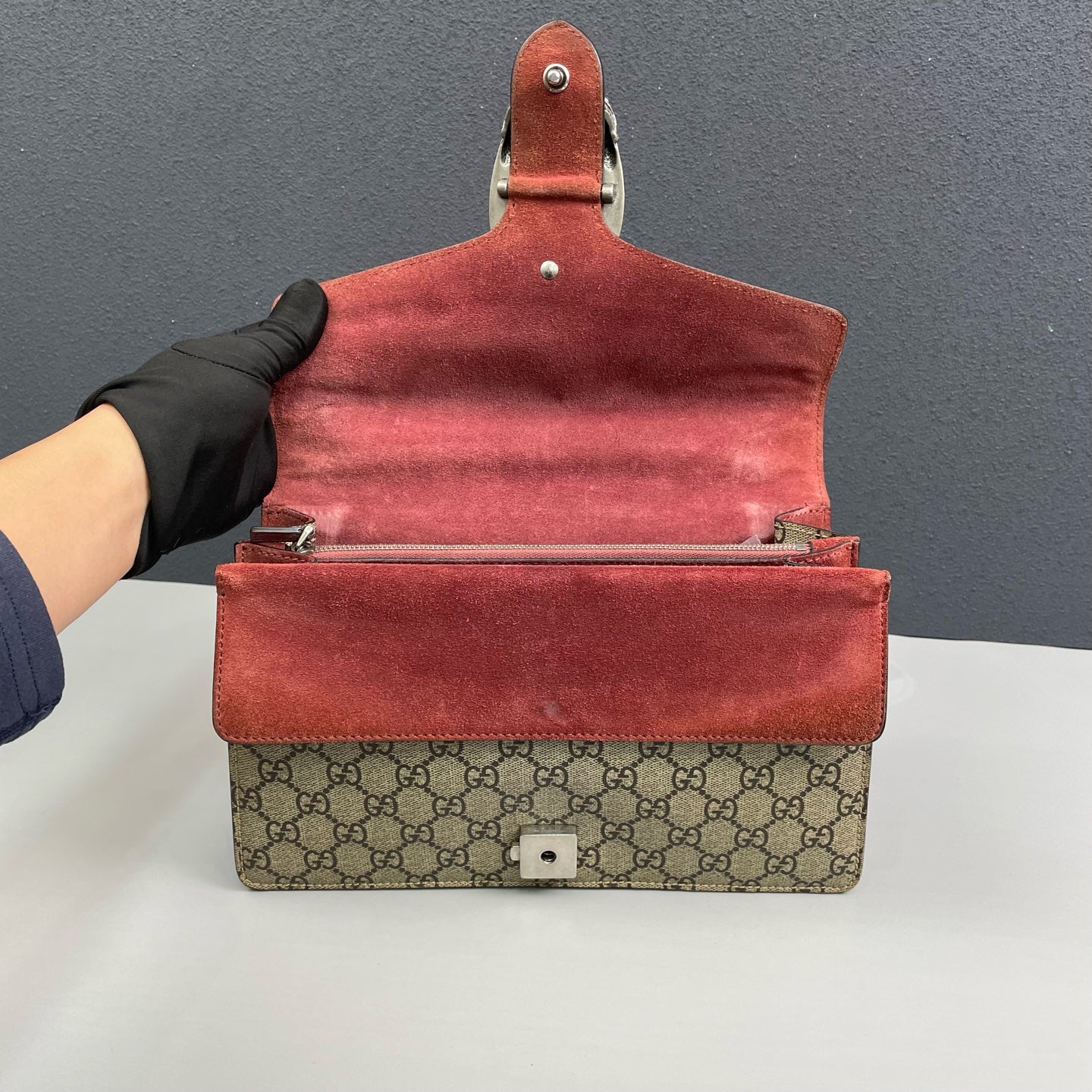 Gucci - Dionysus Shoulder Bag - GG Supreme canvas with suede trim - Beige, Multicolour (floral print), with Reddish-Brown interior - (Small)