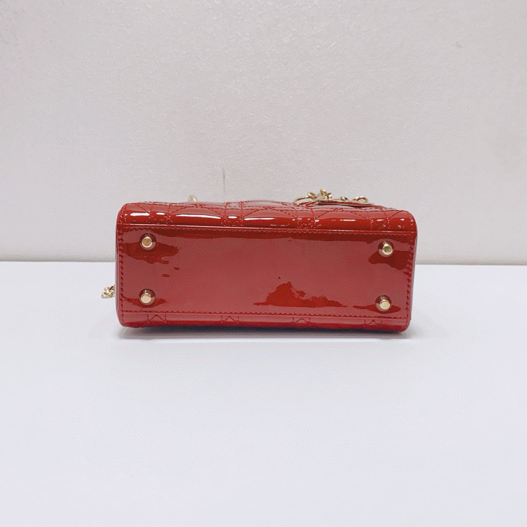 Dior - Lady Dior Mini - Patent leather - Red - (mini)