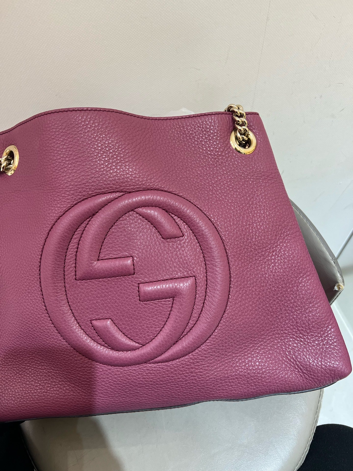 Gucci - Soho Tassel Tote - Grained leather - Burgundy - (Medium)