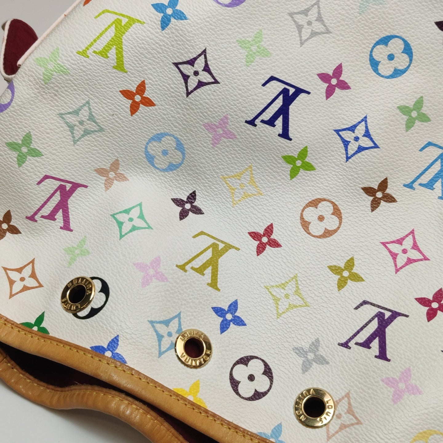 Louis Vuitton - Monogram Multicolore Bucket Bag - Coated canvas with vachetta leather trim - White - (Medium)