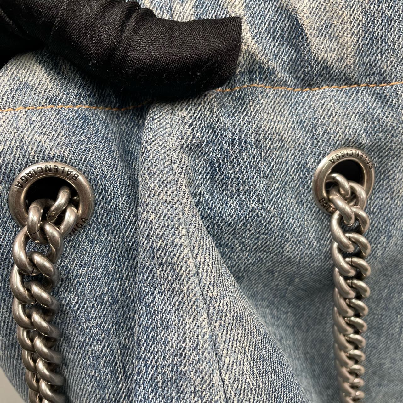 Balenciaga - Crush Small Shopping Bag - Denim - Blue - (small)