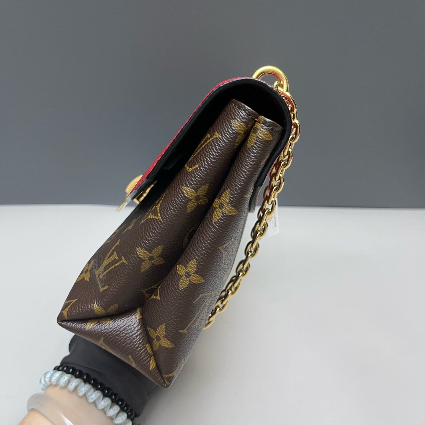 Louis Vuitton - Saint Placide - Monogram canvas and grained leather - Brown and Red with Gold-Tone Hardware - (Medium)