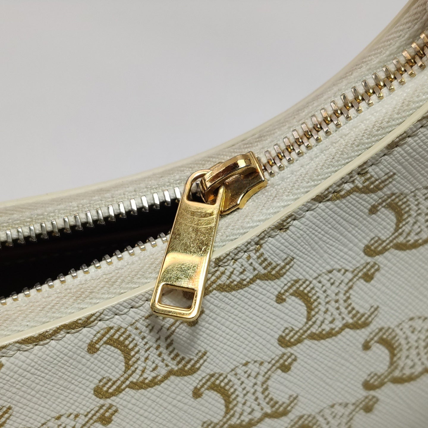 Celine - AVA - Coated canvas with leather trim - White - (Small)