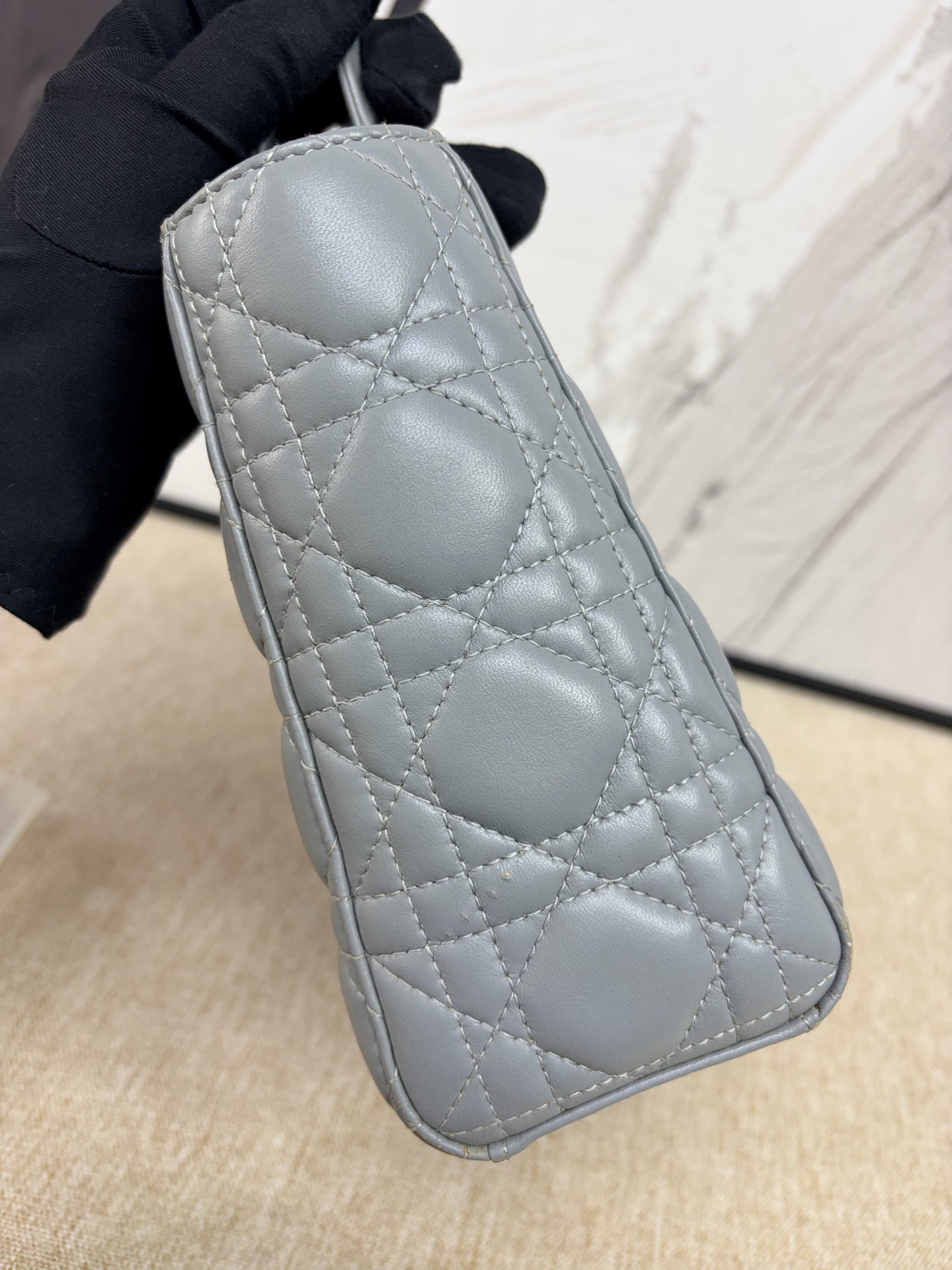 Dior - Lady Dior Mini - Lambskin leather - Grey - (Small)