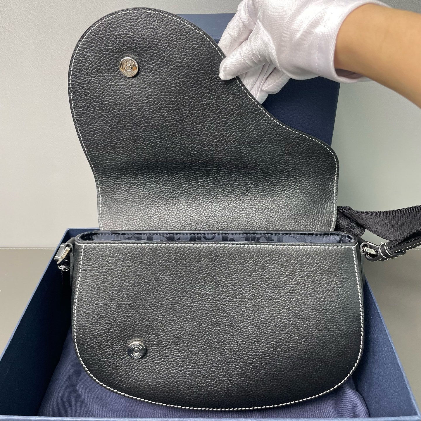 Dior - Saddle Bag - Grained leather - Black - (small)