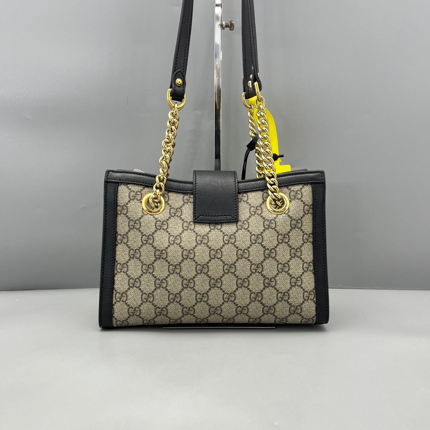 Gucci - Padlock Small Shoulder Bag - GG Supreme canvas with black leather trim and tan suede-like interior lining - Beige and Black - (Small)