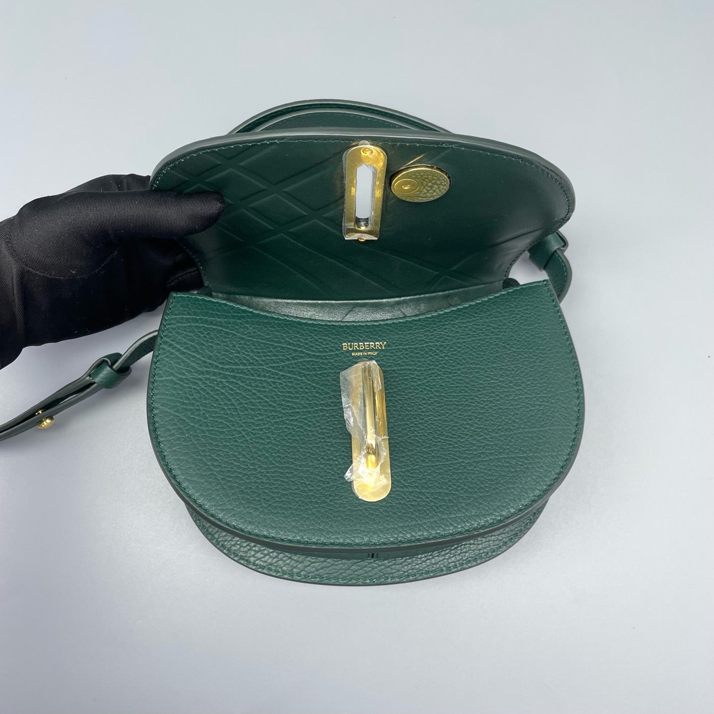 Burberry - Saddle Bag - Grained leather - Dark Green - (mini)