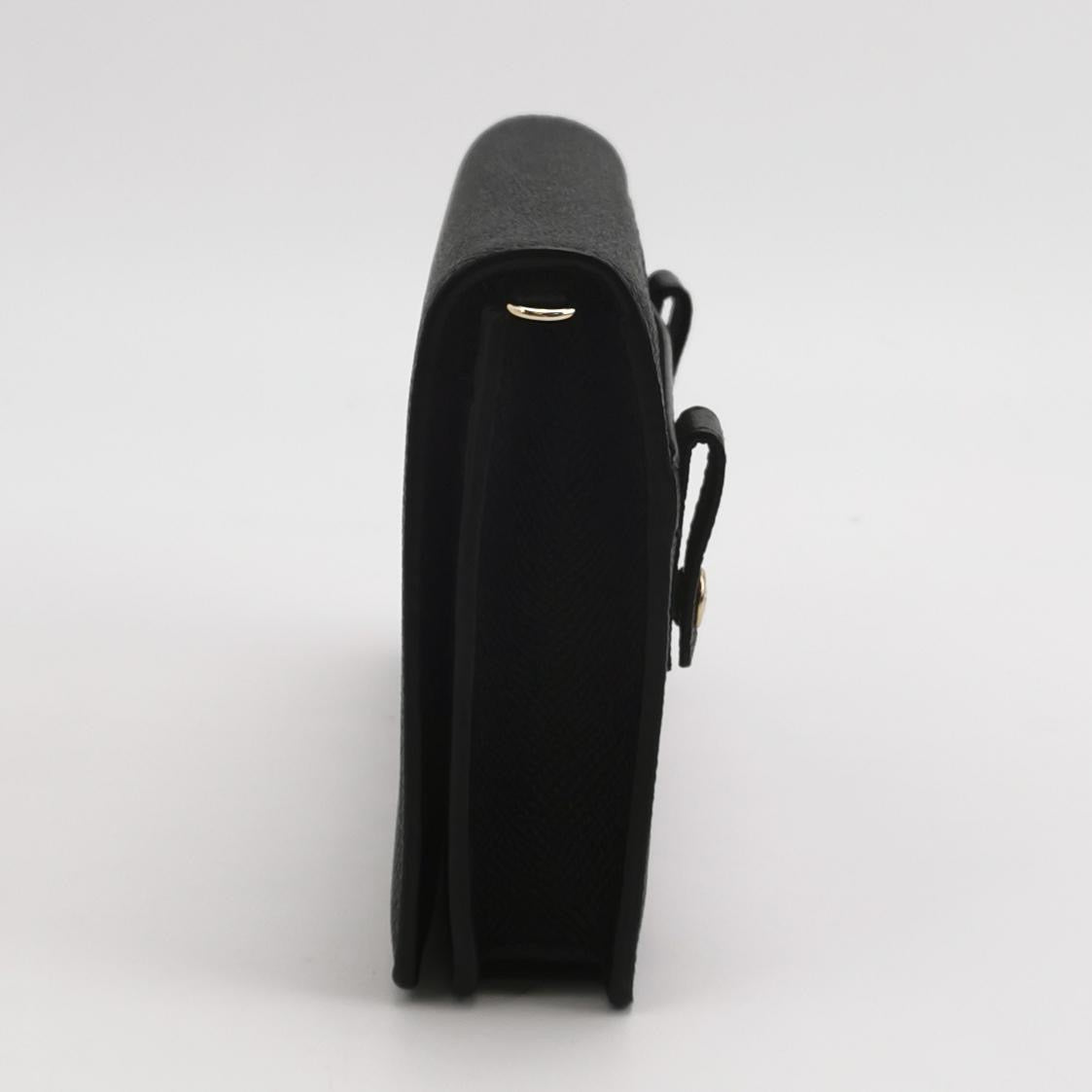 Dior - 30 Montaigne Flap Wallet on Chain - Grained Calfskin Leather - Black - (mini)