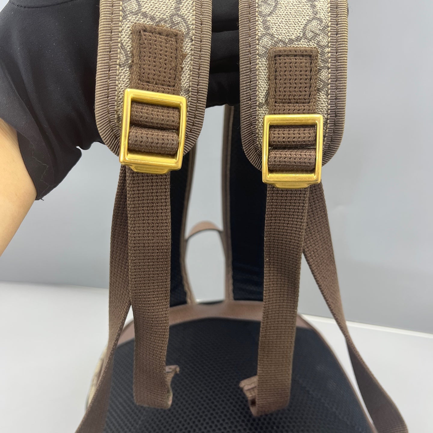 Gucci - Ophidia Backpack - GG Supreme canvas with leather trim - Brown - (small)