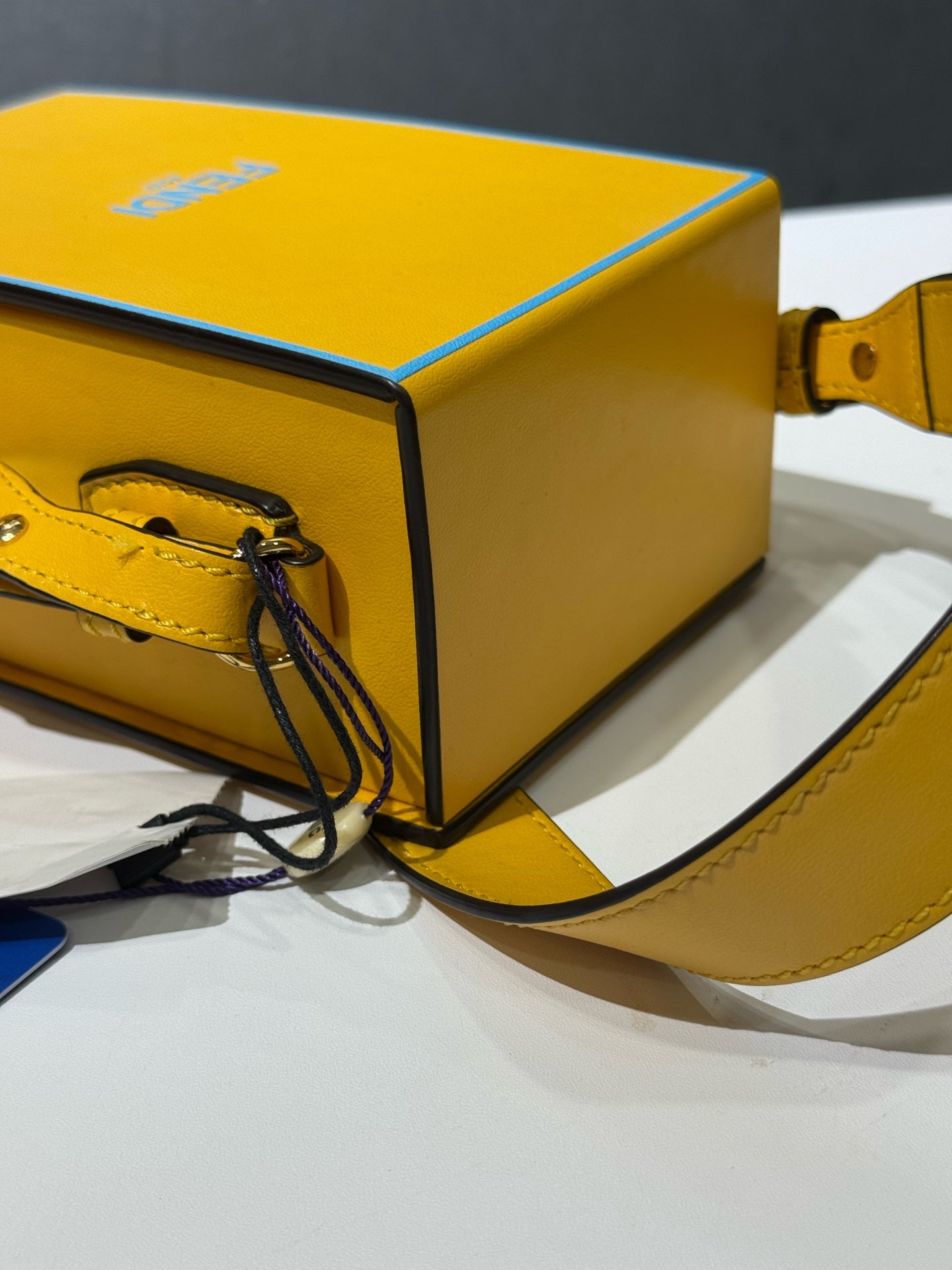 Fendi - Pack Box Bag - Calfskin leather - Yellow - (mini)