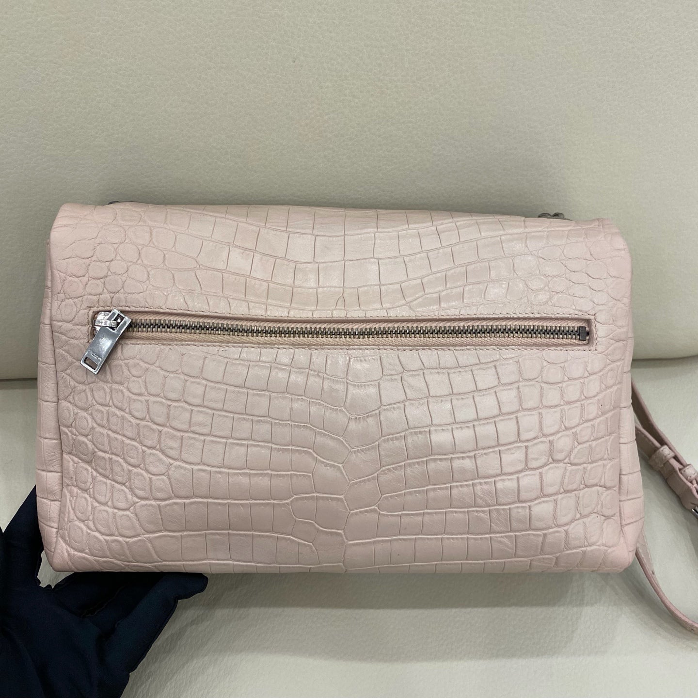 Saint Laurent - Hollywood Series Flap Bag - Crocodile embossed leather - Pink - (Medium)