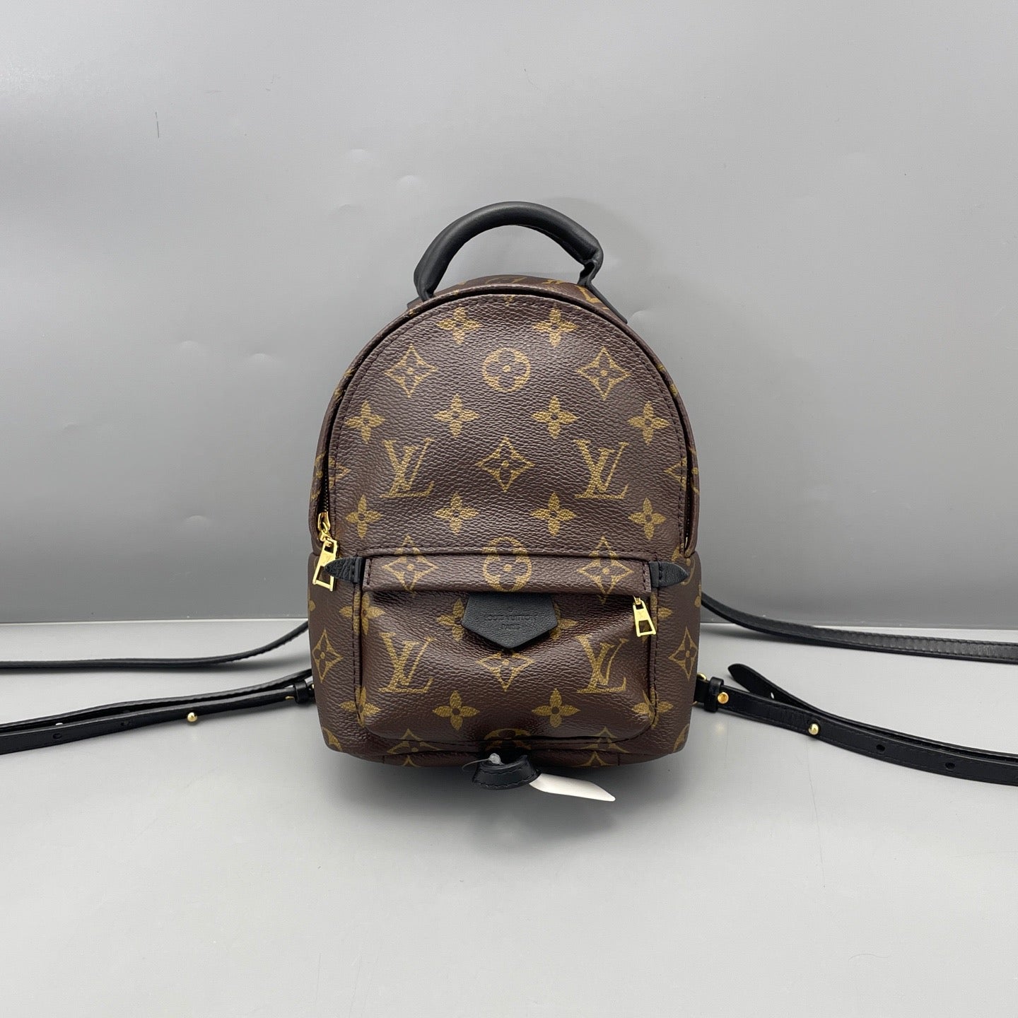 Louis Vuitton - Palm Springs Mini Backpack - Monogram coated canvas with black leather trim - Brown - (mini)