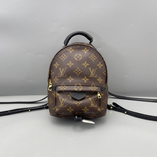 Louis Vuitton - Palm Springs Mini Backpack - Monogram coated canvas with black leather trim - Brown - (mini)