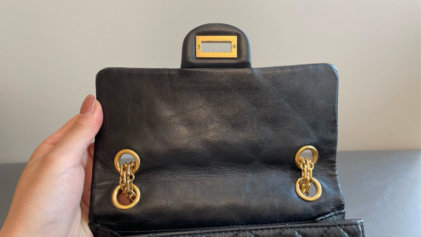 Chanel - 2.55 Reissue Mini - Aged calfskin leather - Black - (mini)