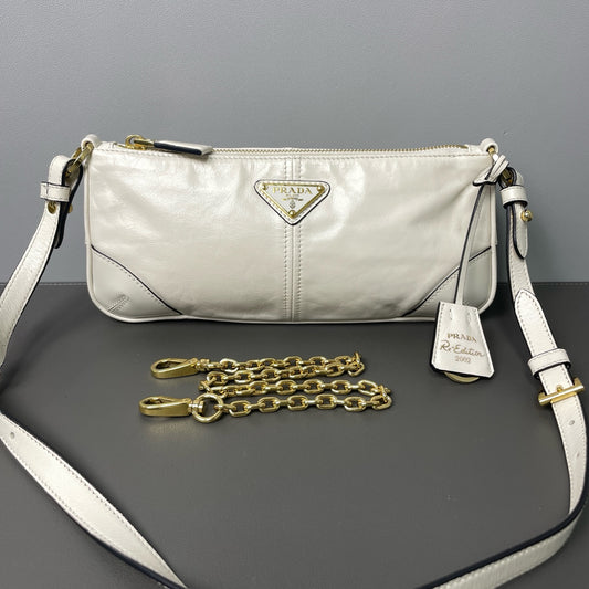 Prada - Re-Edition 2002 - Waxed leather - White - (mini)