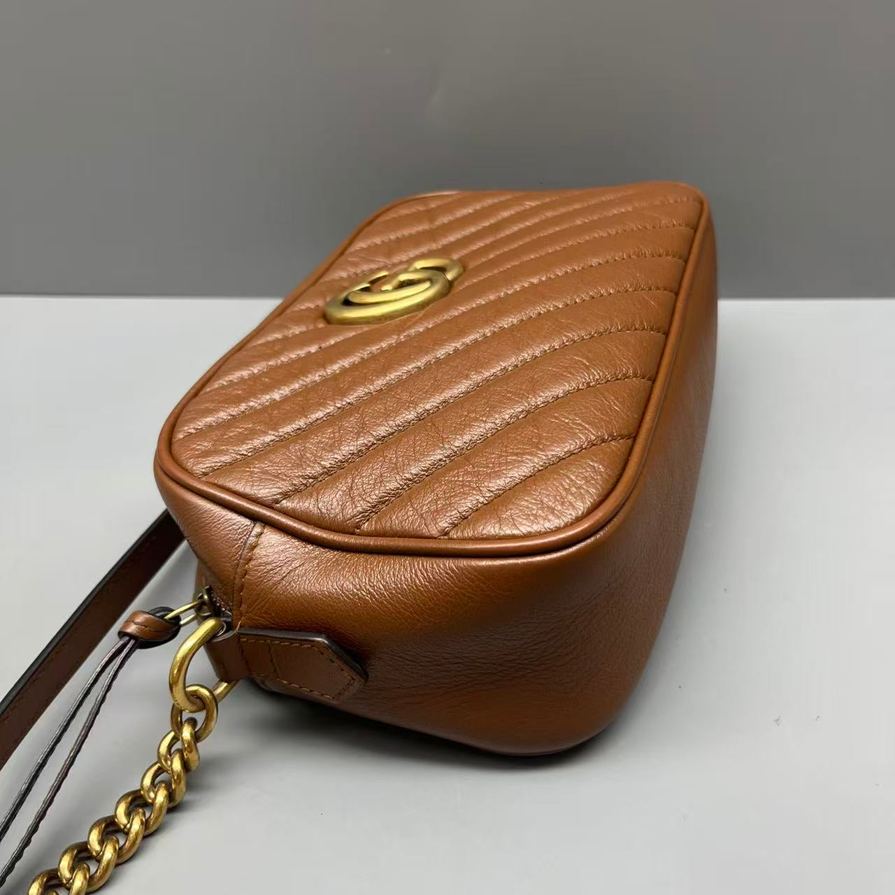 Gucci - GG Marmont Small Camera Bag - Leather - Brown - (small)
