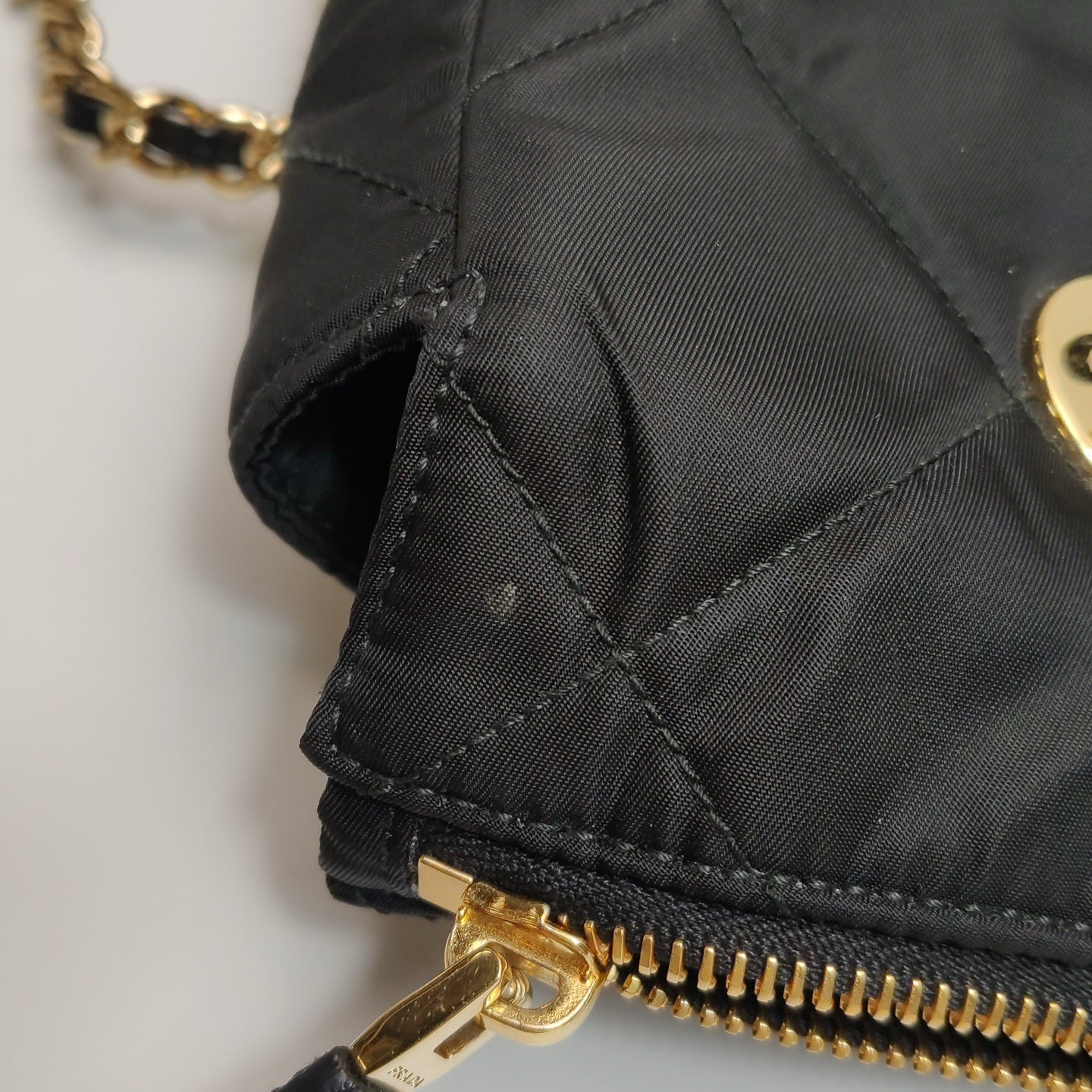 Prada - Quilted Tessuto Chain Shoulder Bag - Quilted Tessuto nylon with Saffiano leather trim - Black - (Medium)