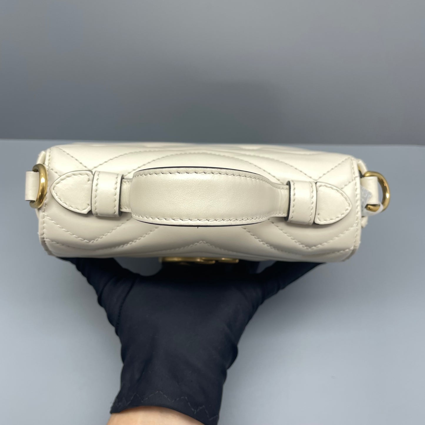 Gucci - GG Marmont Mini Top Handle Bag - Leather - White - (mini)