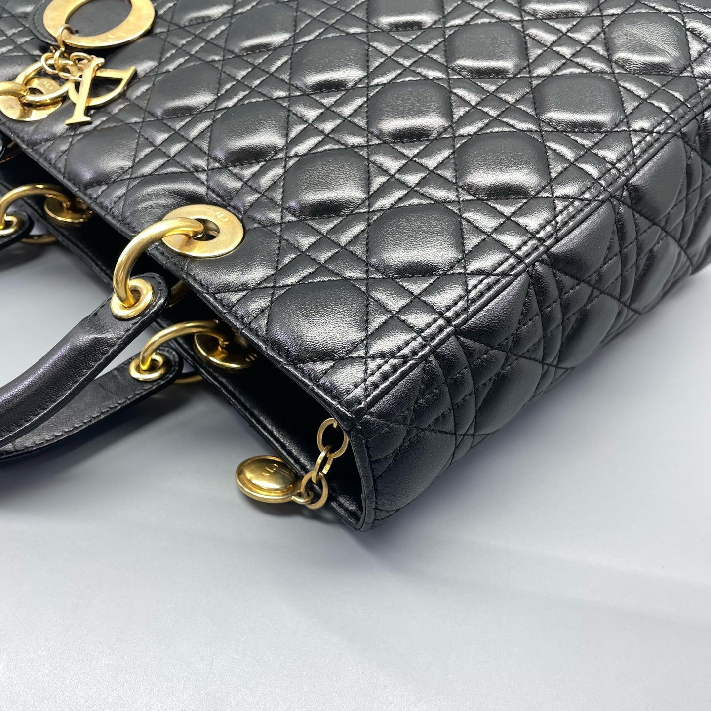 Dior - Lady Dior Large - Lambskin leather - Black - (Large)
