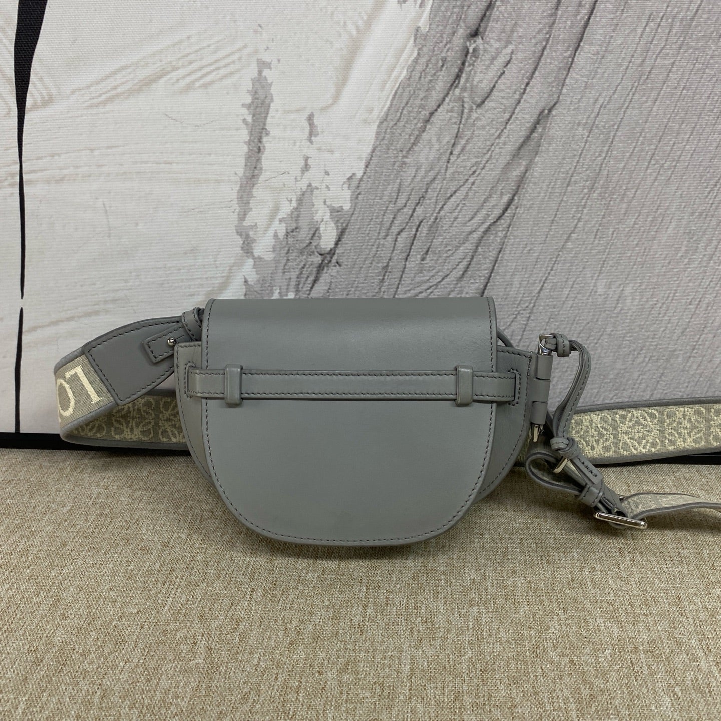 Loewe - Gate Mini Saddle Bag - Calfskin leather - Grey - (mini)